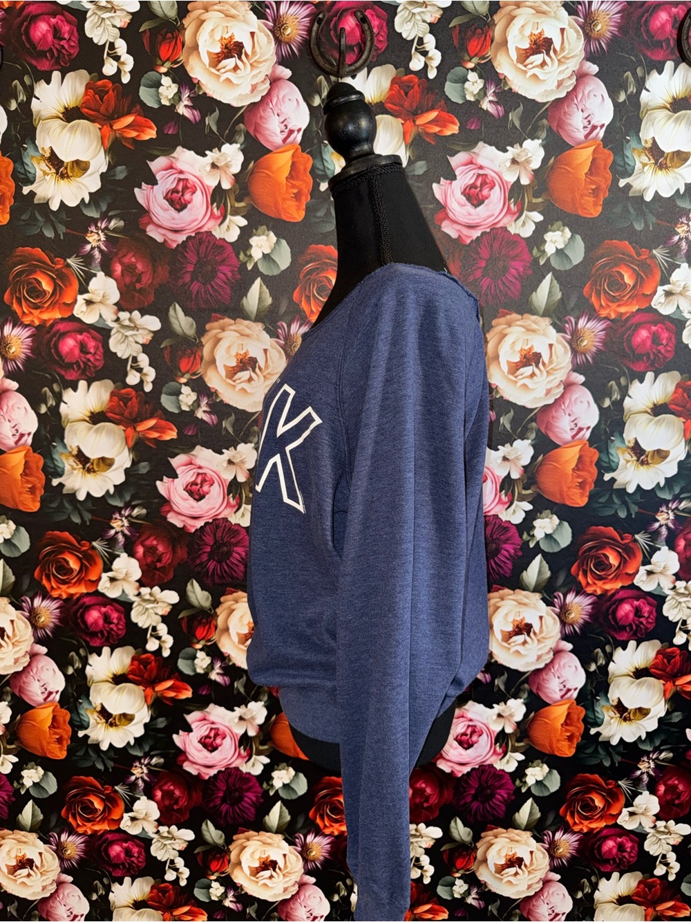 PINK Victoria's Secret Navy Crewneck Pullover with White Logo, M - Picture 4 of 13